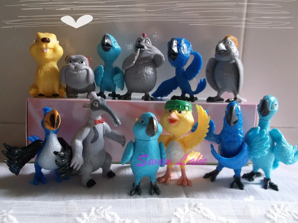 12pcs Set Pvc Mini Rio Birds 2 Movie Parrot Blu Jewel Bia Tiago Eduardo Roberto Luiz Figures Special Toys Doll Gifts For Kids Aliexpress