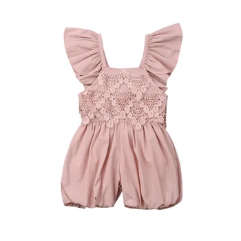 

Newborn Toddler Girl Clothes Ruffle Lace Sleeveless Casual 2019 New Summer Romper Jumpsuit Outfits Set Sunsuit 1-5Y