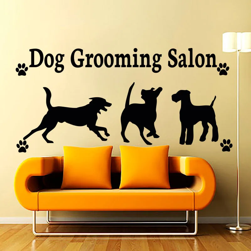 New arrival Dog Grooming Salon Paw Print Removable Home Decor Three