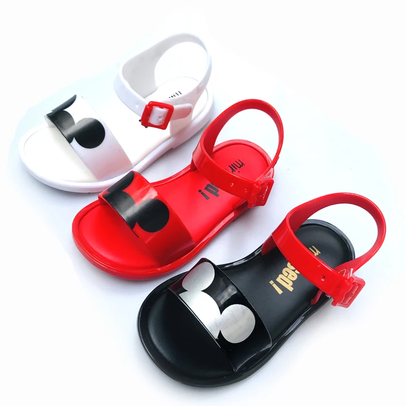 Mini Melissa2019 новые сандалии с Микки Маусом для девочек Прозрачные Сандалии Детская пляжная обувь для девочек Минни Мелисса мягкие конфеты обувь SH19010