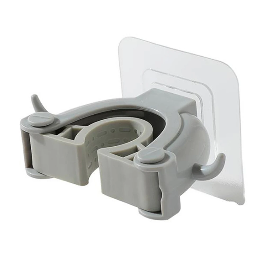 

Self Adhesive Mop Holder Bathroom Organizer Storage Non-Slip Space Saving Easy Install Kitchen Wall Mount Reusable Horn Shape