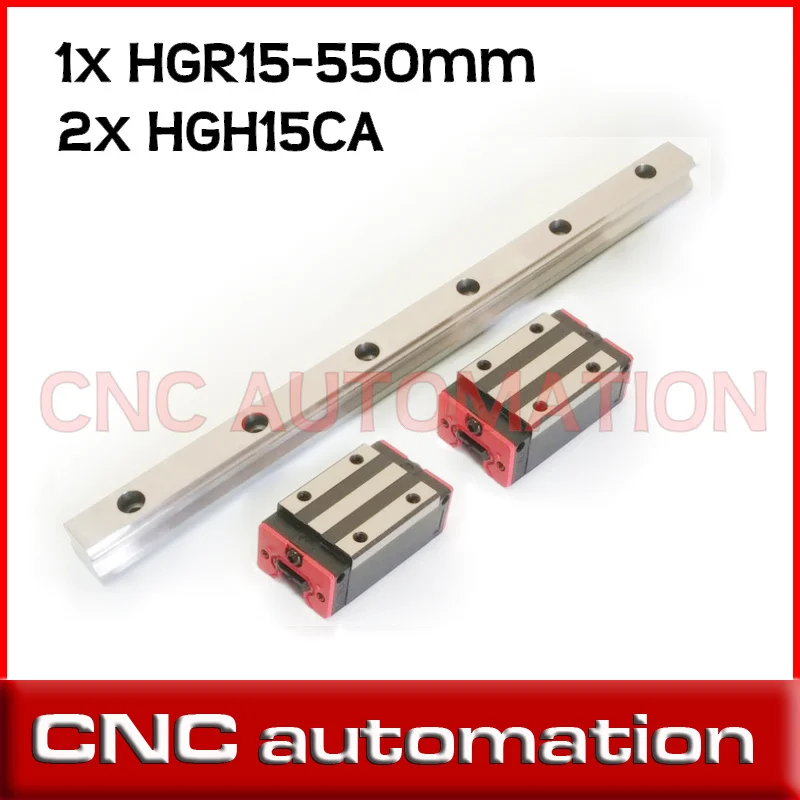 

NEW 15mm 1pc HGR15 -L 550mm Linear Rail Guides with 2pcs HGH15CA OR HGW15CA linear block bearing flange carriage