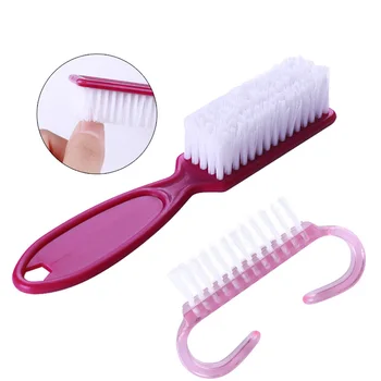 

2 Pcs/lot Plastic Cleaning Hard Scrub Nail Care Handle Nail Brushes Clean Dust Nail Art Accessories Tools Sets Random Colors