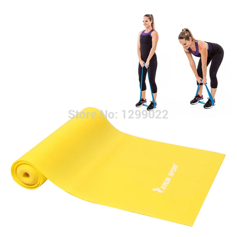 Желтая эластичная лента TPR от Yoga Pilates Resistance Band powerтренировочный