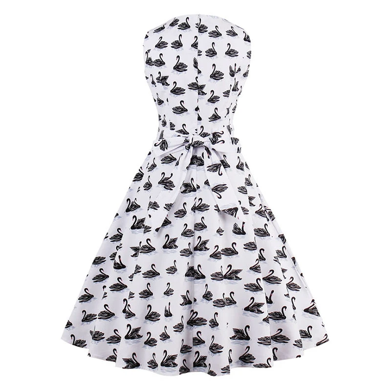 Kostlish 9 Style Print Summer Dress Women 2017 Sleeveless Swing 1950s Hepburn Vintage Tunic Dress Elegant Party Dresses Sundress (24)