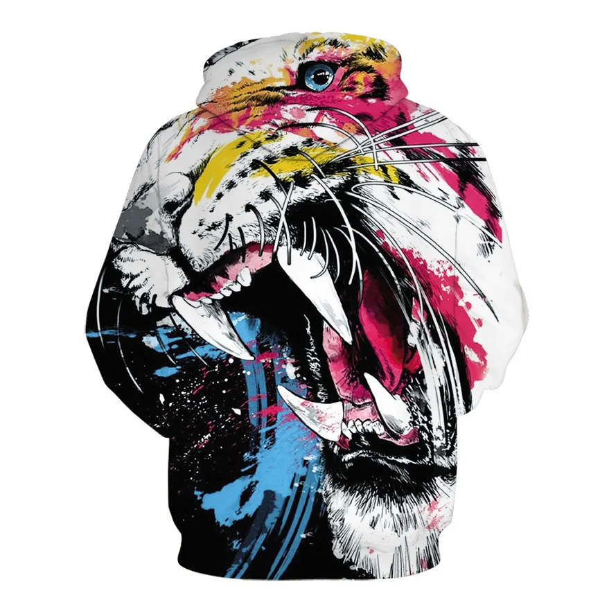 Мужская Новая толстовка с капюшоном с животным принтом с 3d головой льва на осень, брендовая толстовка с капюшоном, модный спортивный костюм, уличное пальто