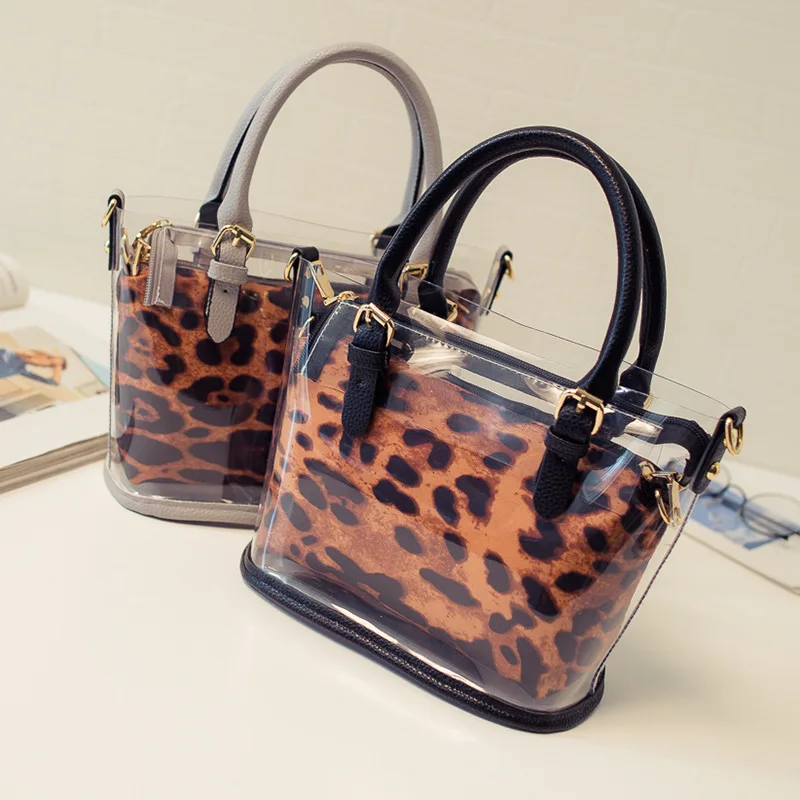 Transparent Composite Bag Women 2017 New Fashion Crossbody Bags New Design Ladies Shoulder Bag with Leather Handle bolsas femine