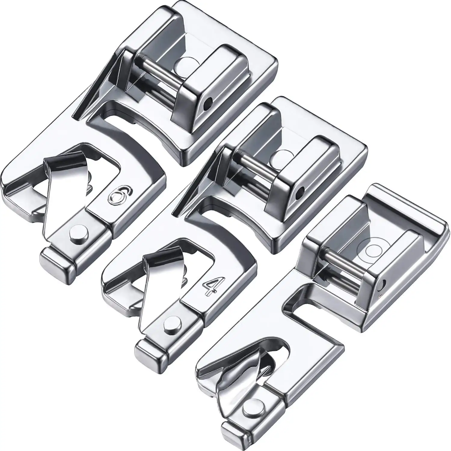 

3 Pieces Narrow Rolled Hem Sewing Presser Foot Set Suitable for Household Multi-Function Sewing Machines 3 mm, 4 mm 6 mm