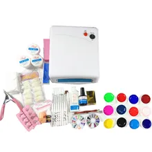 36 Вт УФ-лампа для геля моющее средство Плюс верхнее покрытие Ложные наконечники горный хрусталь шарик кутикулы масло Dappen блюдо резак вилка пилка для ногтей щетка