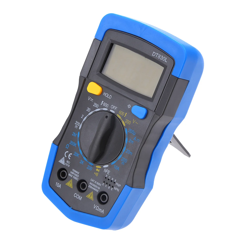

ALLOET Electric Handheld Digital Multimeter Professional LCD Voltmeter Ammeter Ohmmeter Multimeter Volt Tester Meter DT830L