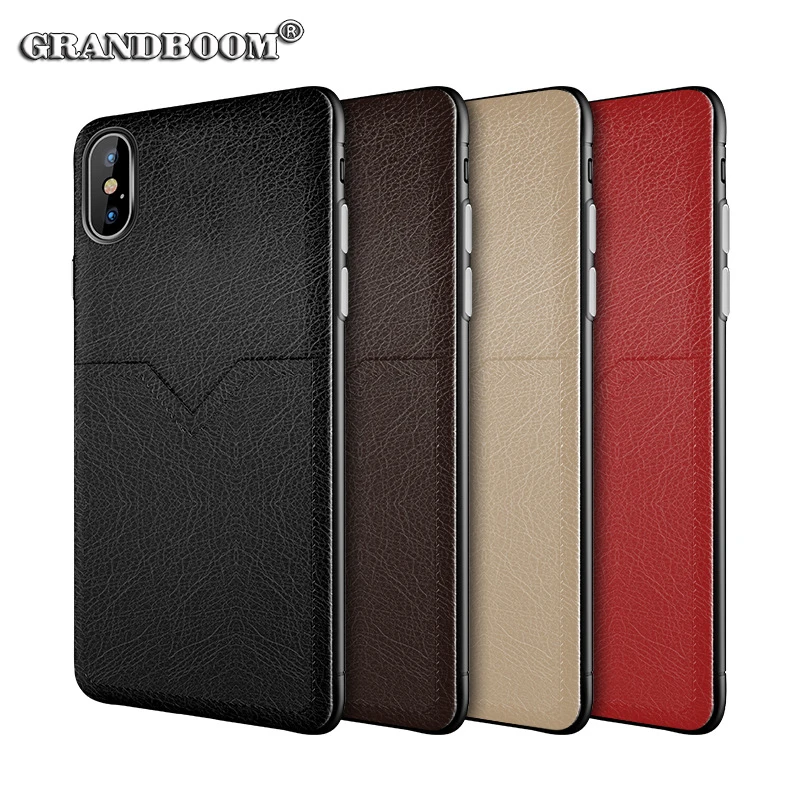 

500pcs Card Slot Leather Wallet Card Holder Phone Case For iPhone XS Max XR X 8 7 6 6S Plus Luxury Vintage PU Slim Back Cover