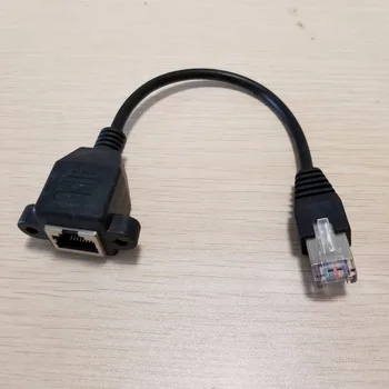 

10pcs/lot Lock Panel Mount RJ45 Network Data Extension Cable Male to Female 20cm Black