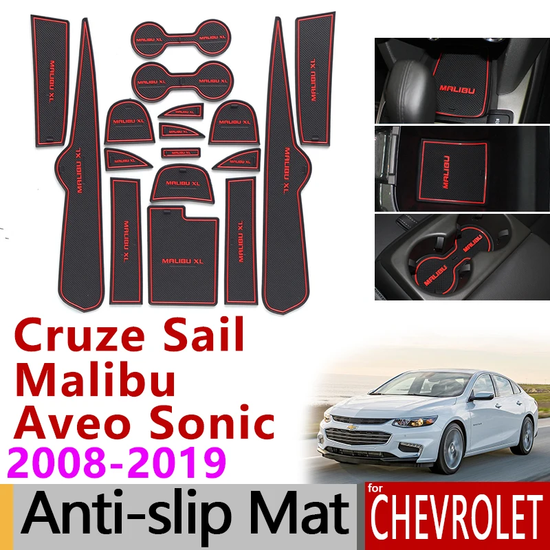 Нескользящий Резиновый коврик для ворот и чашки Chevrolet Cruze Sail Aveo Sonic Malibu 2013 2014 2015 2016