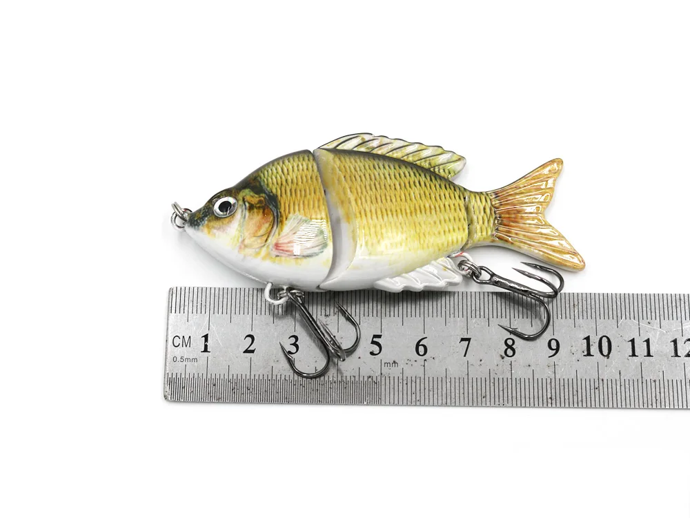 Lento de 3 Bait com 6 Wobblers Pesca Lifelike Fishing Lure 10 cm 22g Segmento Swimbait Crankbait Hard # Artificial Ganchos Tw301 13 22g Lento de 3 Segmento Swimbait Crankbait