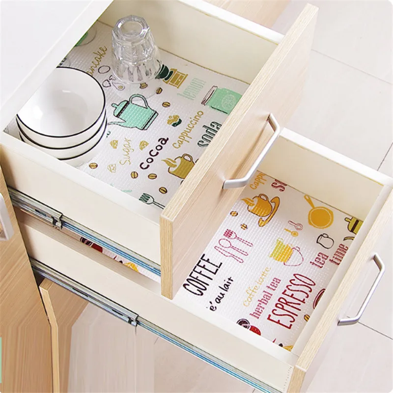 

Kitchen Cut and Printed Oil-proof Pad Paper Home Wardrobe Waterproof Cabinet Mat Drawer Paper Moisture Pad 4 Color Selection