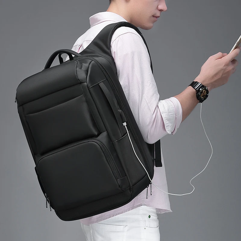 Mochila de viaje antirrobo con interfaz USB para hombre, mochila impermeable para ordenador portátil de 15-17 pulgadas, mochila para hombre