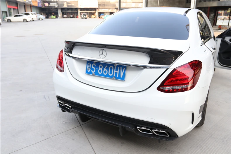 Carbon Fiber Rear Lip Spoiler Diffuser For Mercedes-Benz W205 C Class C63 C180 C200 C260 C300 C450- Bumper Accessories