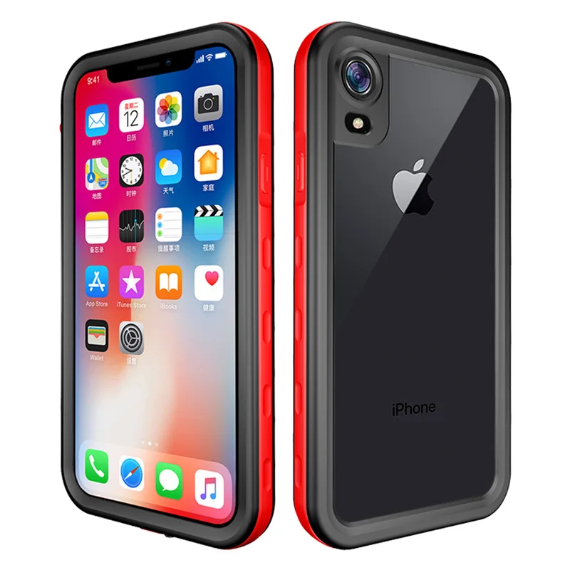 IP68 Водонепроницаемый чехол для iPhone 6, 6 S, 7, 8 Plus, ударопрочный чехол 360, чехол для плавания, дайвинга, подводного плавания, чехол для iPhone X XS, XR, XS Max - Цвет: Red