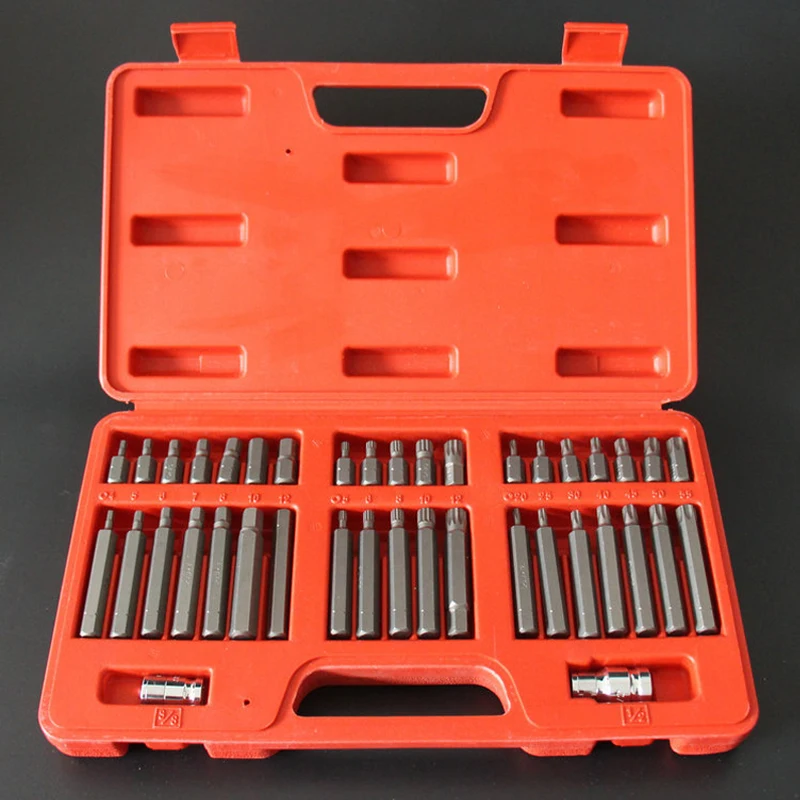 40 Pcs/set 3/8" 30&75mm Electric Screwdriver Bits Set Torx Hex Spline