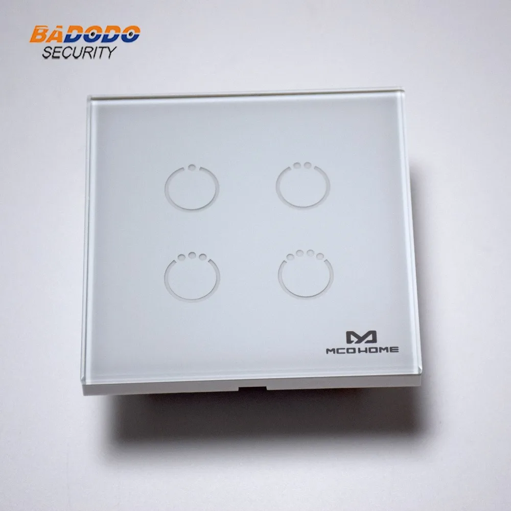 Z Wave Plus MCOHOME сенсорный Панель выключатель питания MH S314 EU868.42MHz 4 gang Вкл/выключите