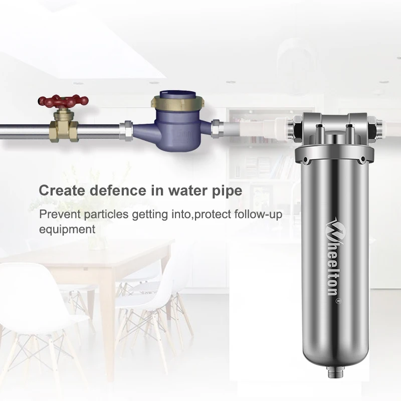 Wheelton SUS304 фильтр для предварительной воды фильтр осадка ржавчины защиты домашней воды 8000л/ч достаточно для кофейни