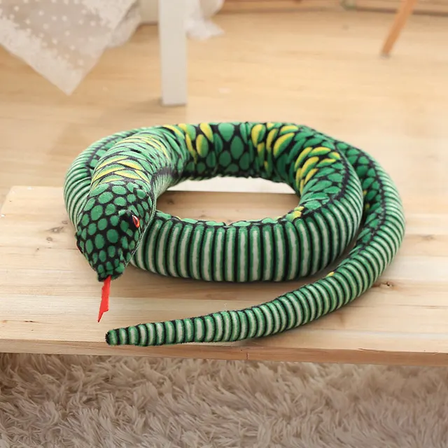 1PC 2.8 Meters 4 Colors Simulation Python Snake Plush Toy Doll Boa Constrictor Snake Toy Kids Gift Home Decoration