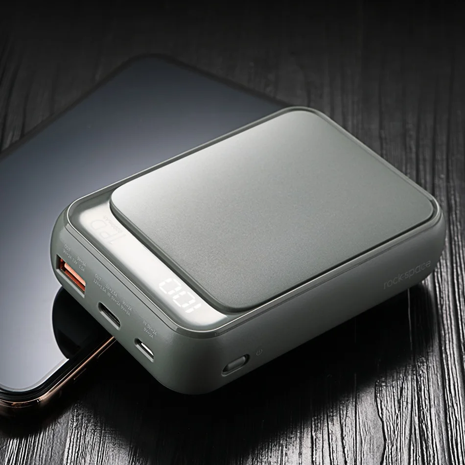 Rock Mini power Bank 10000 мАч светодиодный дисплей Pd Быстрая зарядка 3,0 внешний аккумулятор телефон Быстрая Зарядка power bank повербанк
