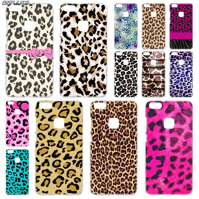 

BINFUL PC Transparent for Huawei p20 lite case P8 P9 P10 Lite 2017 Plus Pro P Smart Mini leopard print