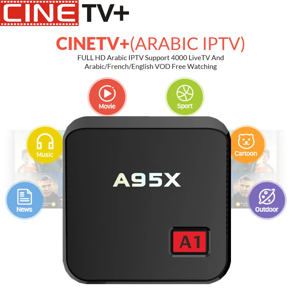 

Super Stable NEXBOX A95x A1 TV Box With 1 Year CINETV Configured Europe French Arabic IPTV Android 6.0 Rockchip RK3229 hot sale