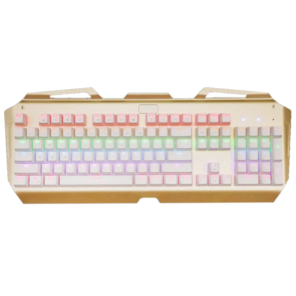 X7000 Multicolor Backlit 104 Keys Mechanical Gaming Keyboard (Gold)in