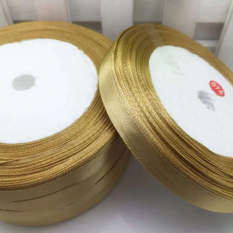 (25 yards/roll) pale gold Satin Ribbon Wholesale Gift Wrapping