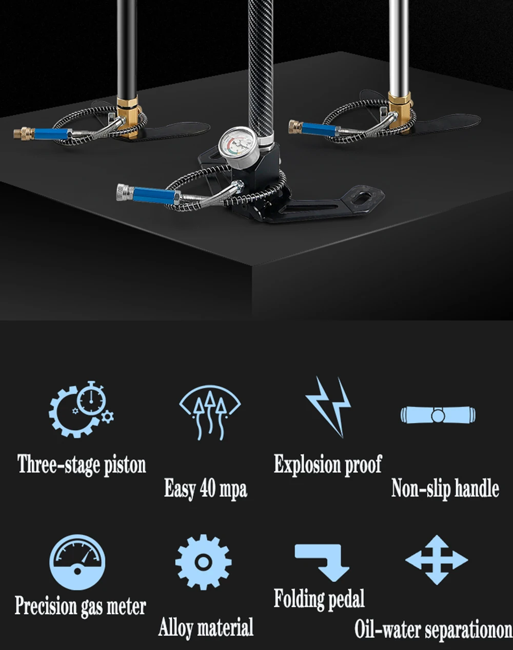 300bar 30mpa 4500psi 3 этап мини высокое Давление компрессор, с ручным управлением Pcp насос для воздушного насоса винтовки Пейнтбол