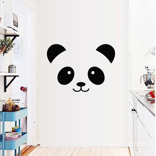 Panda dos desenhos animados Adesivo De Parede Rosto Sorridente, Decalques  Decoração Do Quarto