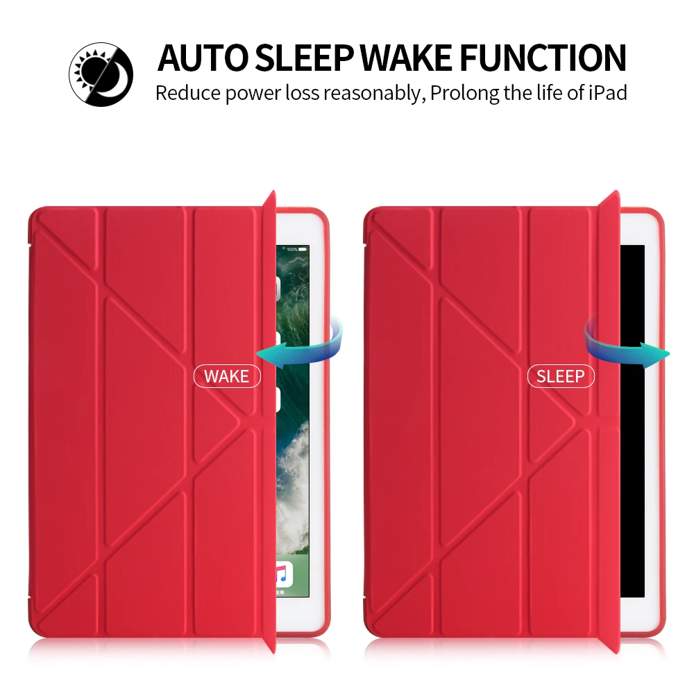 For iPad 10.2 Case PU Leather Front +Hard PC Back Smart Cover for iPad 7th Generation Holder Stand Case for iPad 10.2 2019 A2197