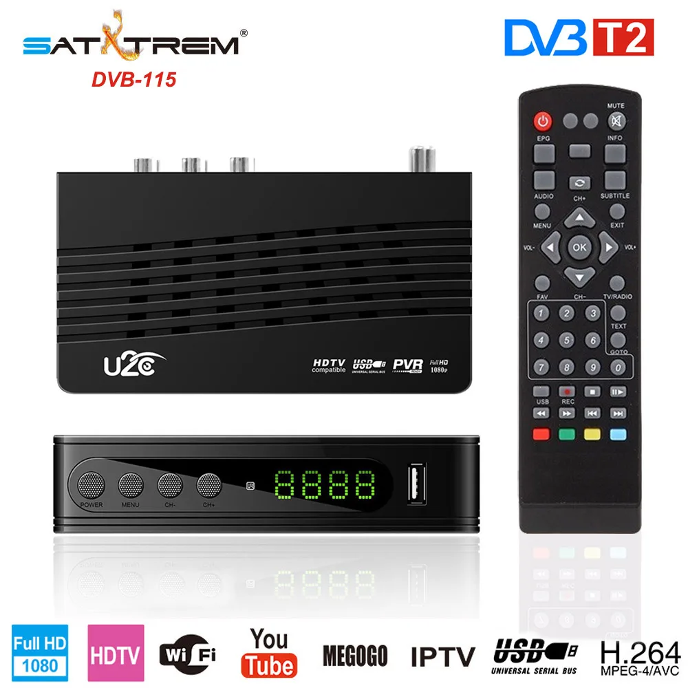 SATXTREM DVB-115 DVB T2 ТВ-тюнер H.264 Full HD 1080P DVB-T2 цифровой ТВ наземный приемник Поддержка wifi MT7601 Youtube декодер