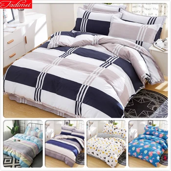 

Concise Style Plain Color Double Size Duvet Cover 3pcs/4 pcs Bedding Set Kids Child Soft Cotton Bed Linen Single Queen King Size