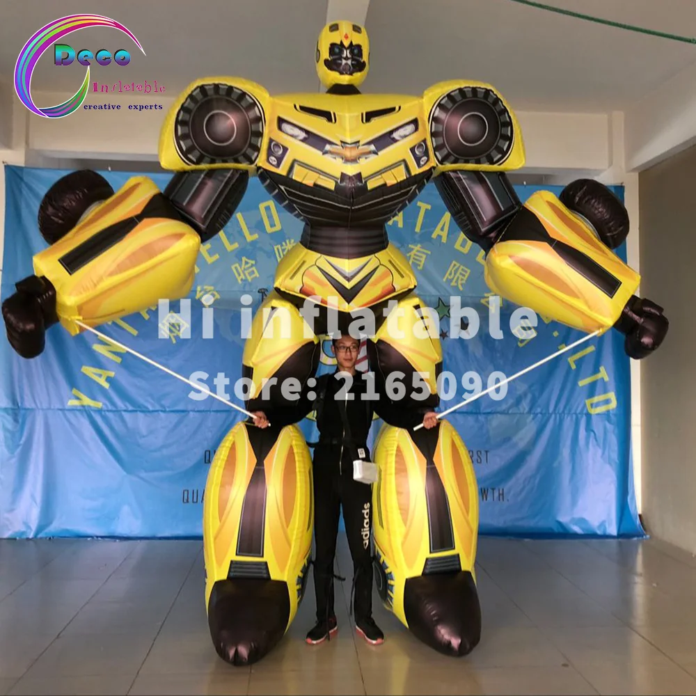 Perfect 3.5m high parada decoration inflatable robot costume,inflatable moving movie character for advertising 3