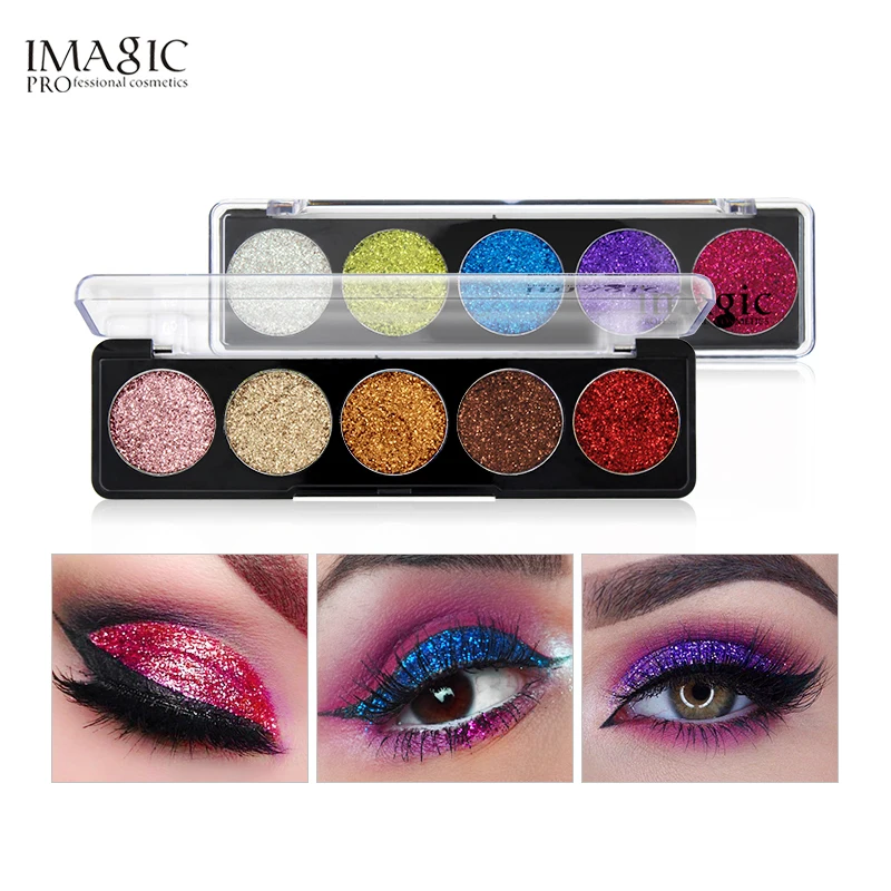

IMAGIC Glitter Eye Shadow Bright Rainbow EyeShadows Cosmetic Make up Pressed Glitters Diamond Rainbow Waterproof Eyeshadows