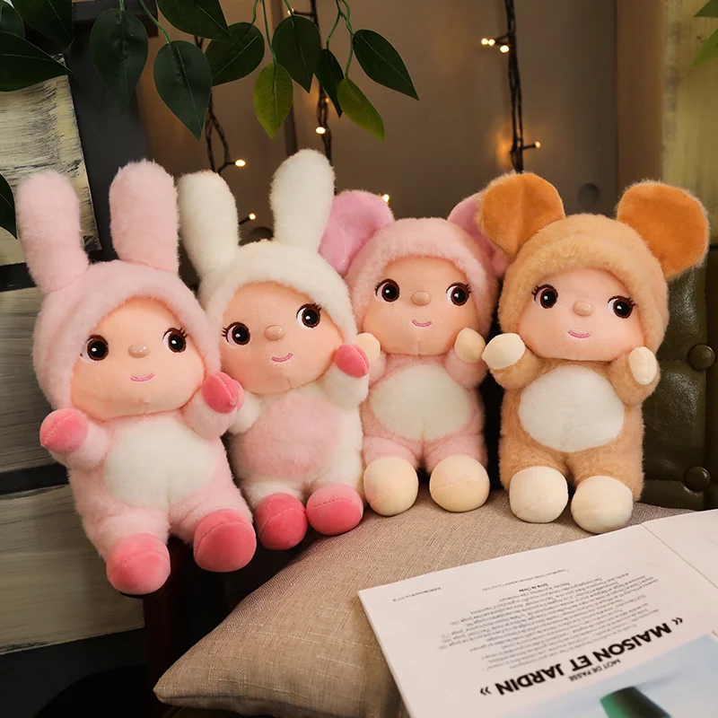 

New 26cm Cute Mouse&Rabbit Long Ears Plush Toy Stuffed Soft Kawaii Animal Doll for Children Kids Baby Girls Lovely Birthday Gift