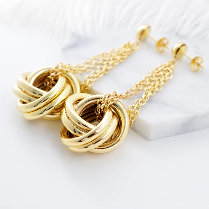 Sunny Jewelry модные украшения Ювелирные наборы для женщин колье серьги кулон витые круги для вечерние на каждый день юбилей