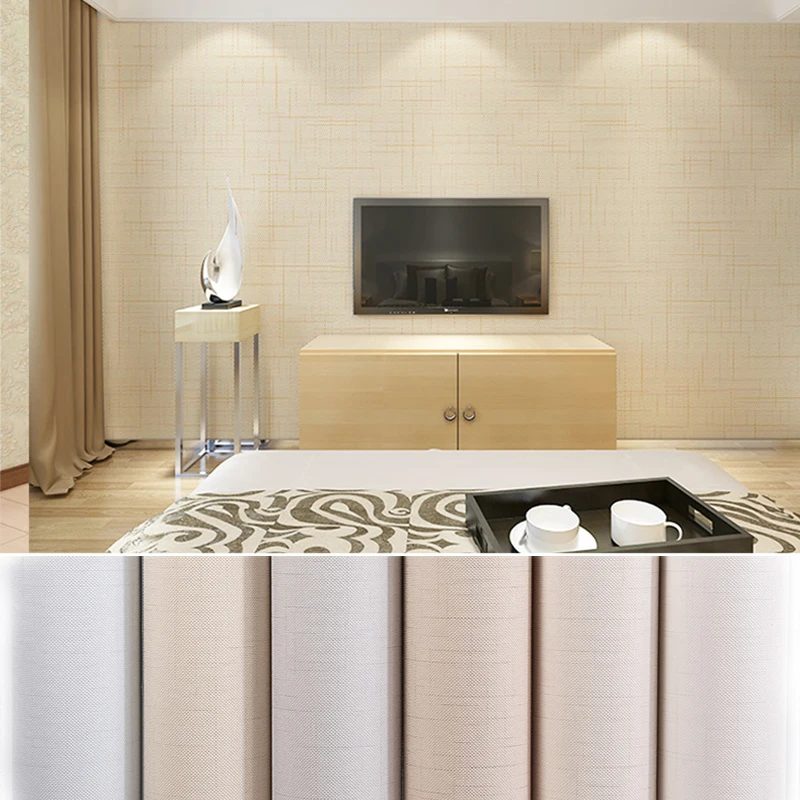 

Solid color non-woven fabric Wallpaper Furniture Renovation Stickers Waterproof Kitchen Cabinets Wardrobe Door Wood Decorative