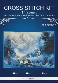 

oneroom Pretty snowing park Embroidery Crafts Needlework 14CT Unprinted Arts Cross Stitch Kits DMC DIY Quality
