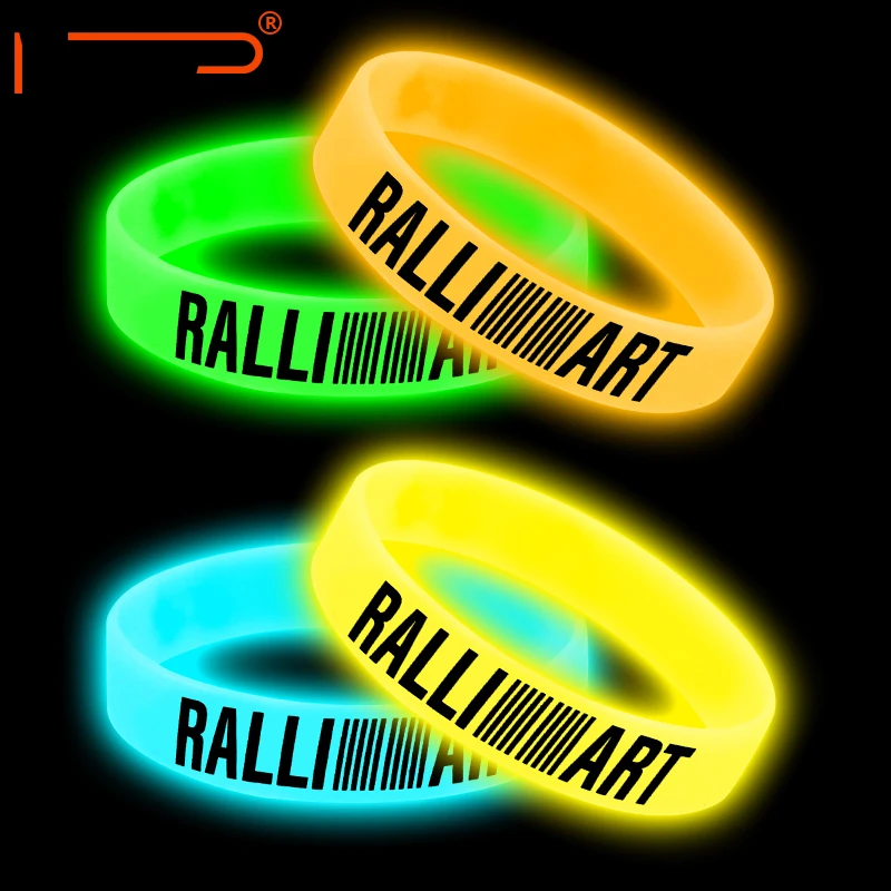

1pcs Luminous Silicone car badge holographic bracelet sport wristband For Mitsubishi Ralliart Lancer ASX Outlander Car styling