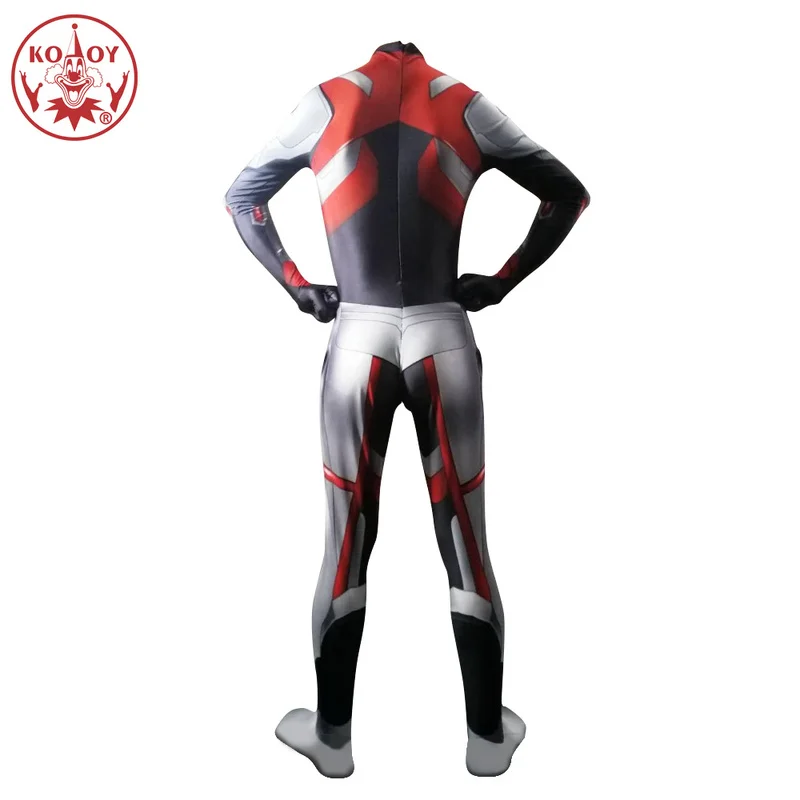 KOOY Avengers Endgame 4 Quantum Realm warfare Cosplay Costume for men Adult Superhero Captain Marvel Zentai Bodysuit Jumpsuit