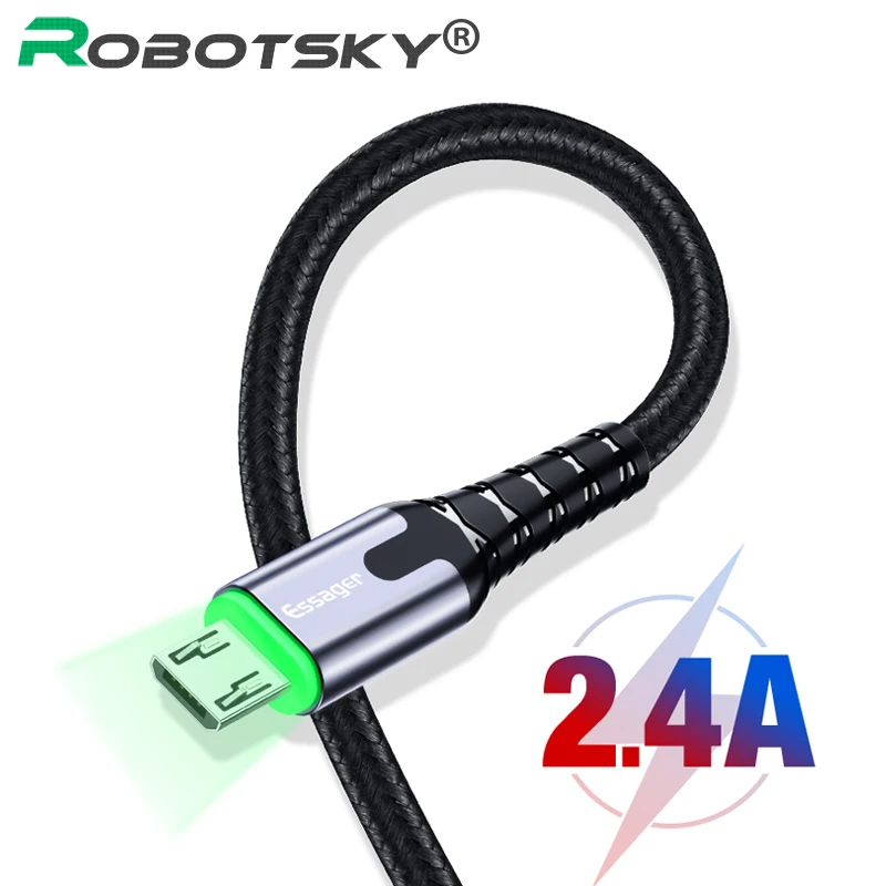 

Robotsky LED USB Type C Cable 3A Fast Charge Cable Wire Cord USBC Cable For Samsung S8 Xiaomi Huawei Mobile Phone USB-C Charger