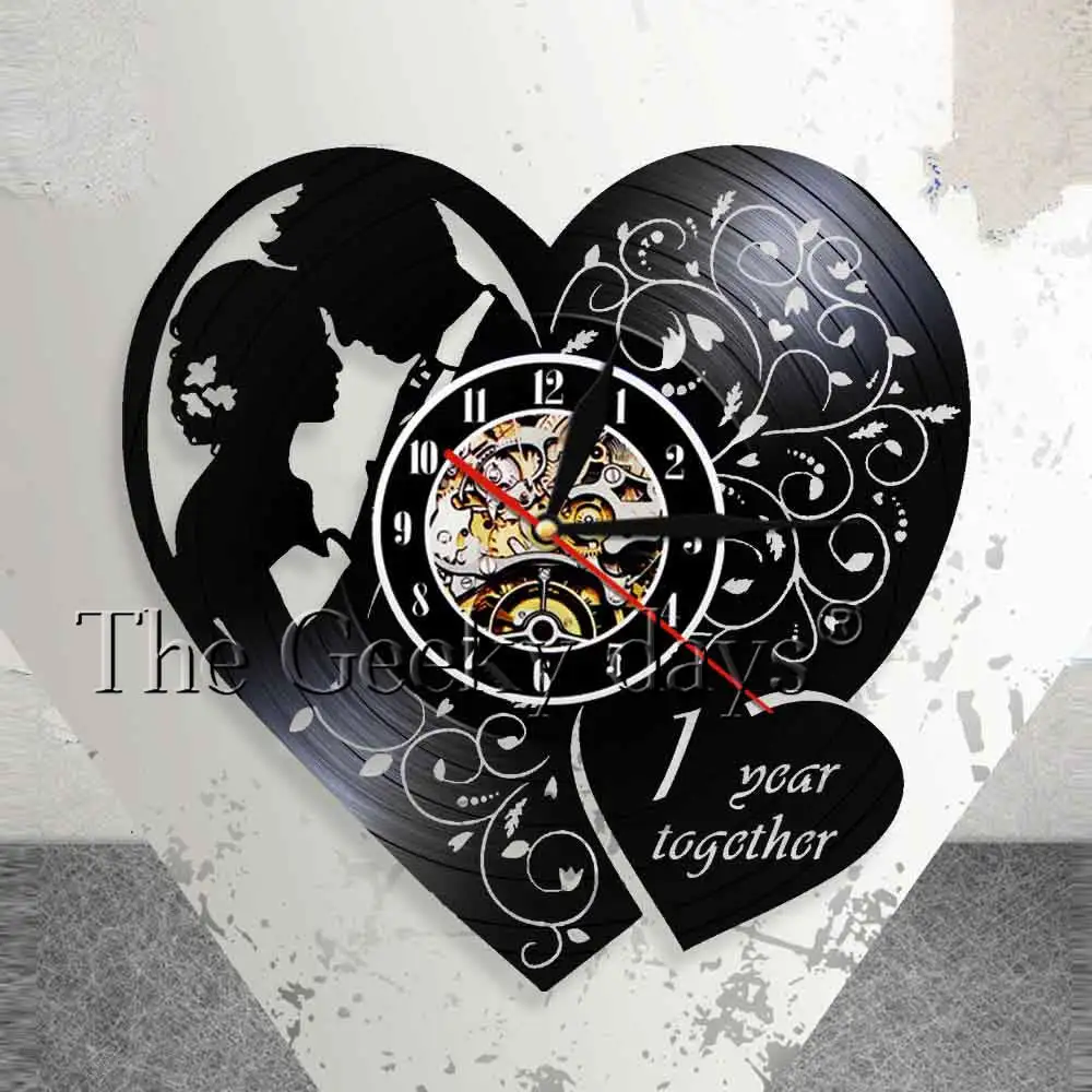 Personalized One Year Wedding Anniversary Wall Clock 1st Anniversary