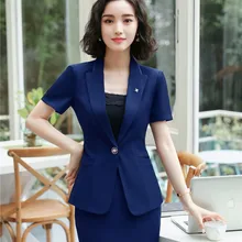 Форменные стили Формальные блейзеры 2 шт. с топом и юбкой для женщин Офис Профессиональный Бизнес Рабочая одежда Комплекты одежды