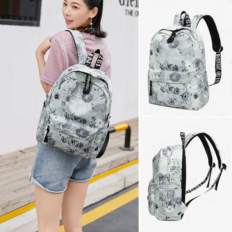 

Vintage Style New Flowers Women's Backpack Fashion Waterproof Casual Laptop Students School Bag High Quality Nylon Travel Bags