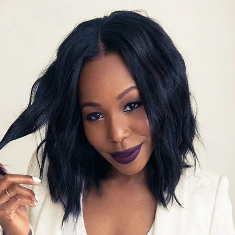 180 Human Hair Bob Wigs For Black Women Mongolian Body Wave Wig 180 Human Hair Bob Wigs For Black Women Mongolian Body Wave Wig Full Lace Virgin Short Front In From