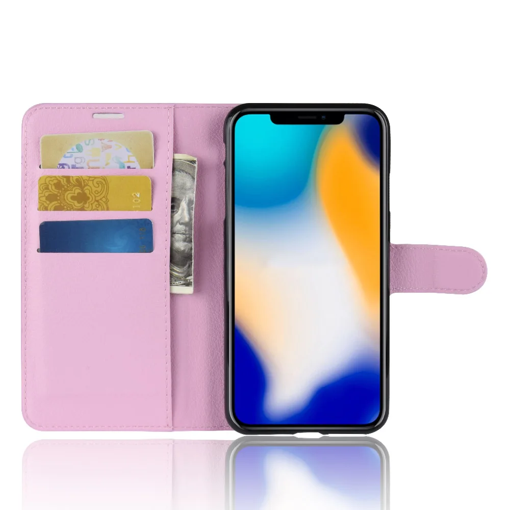 Чехол-Кошелек Befosson Litchi Grain с откидной крышкой для iPhone Xs MAX мягкий чехол из ТПУ и
